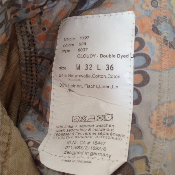 Alberto Men's Beige Cotton Linen Blend Pants - Picture 12 of 13